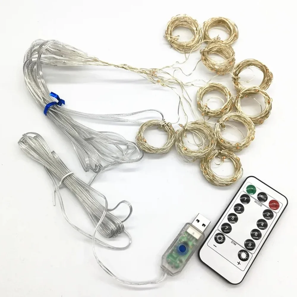 Holiday Party Decoration LED 8 Mode Christmas Light USB Curtain String Light Wedding Fairy Light Valentine's Day Girlfriend Gift