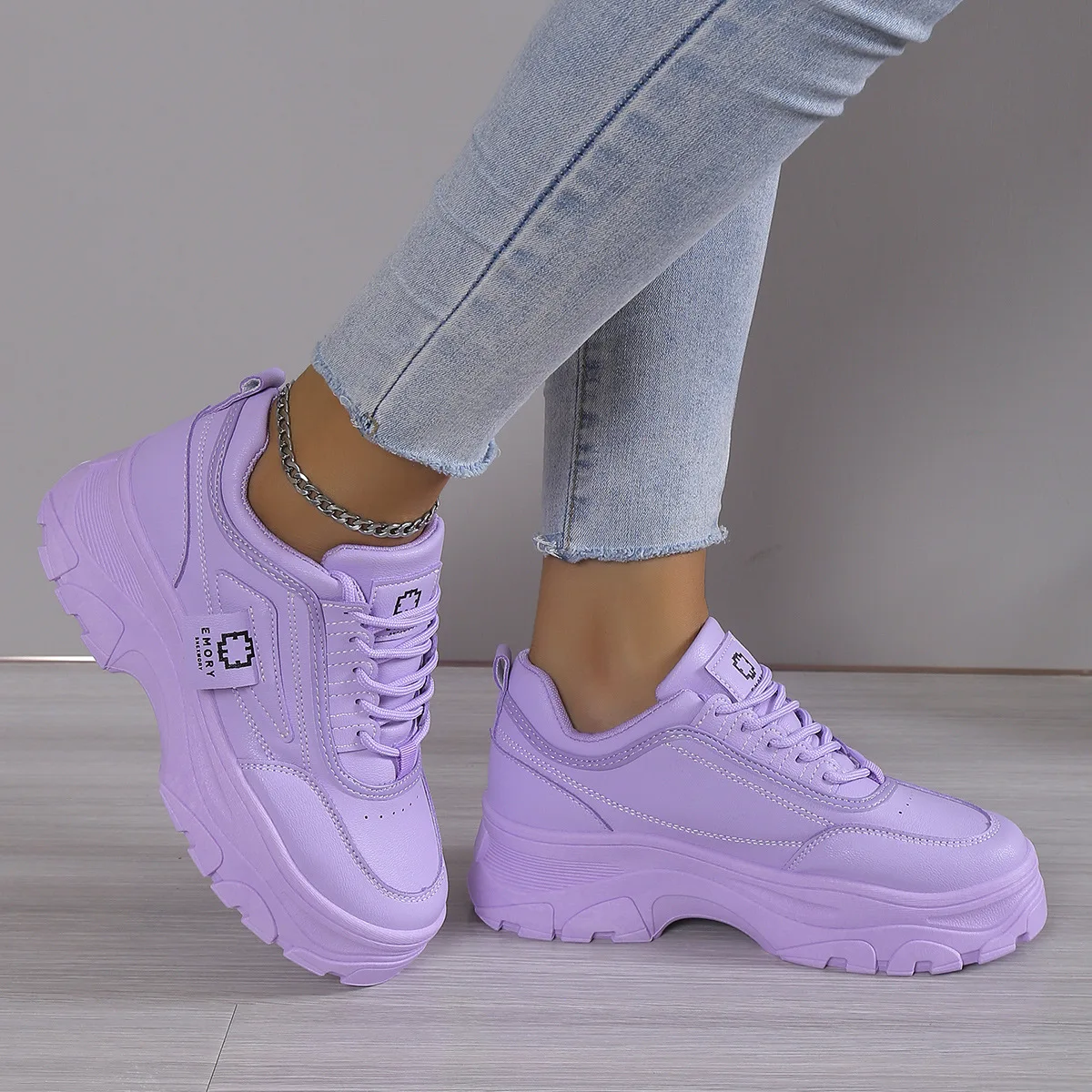 Modne buty damskie Candy Colored Student Thick Soled Oversized Sports Shoes Macaron Colored Women's Singles Shoes