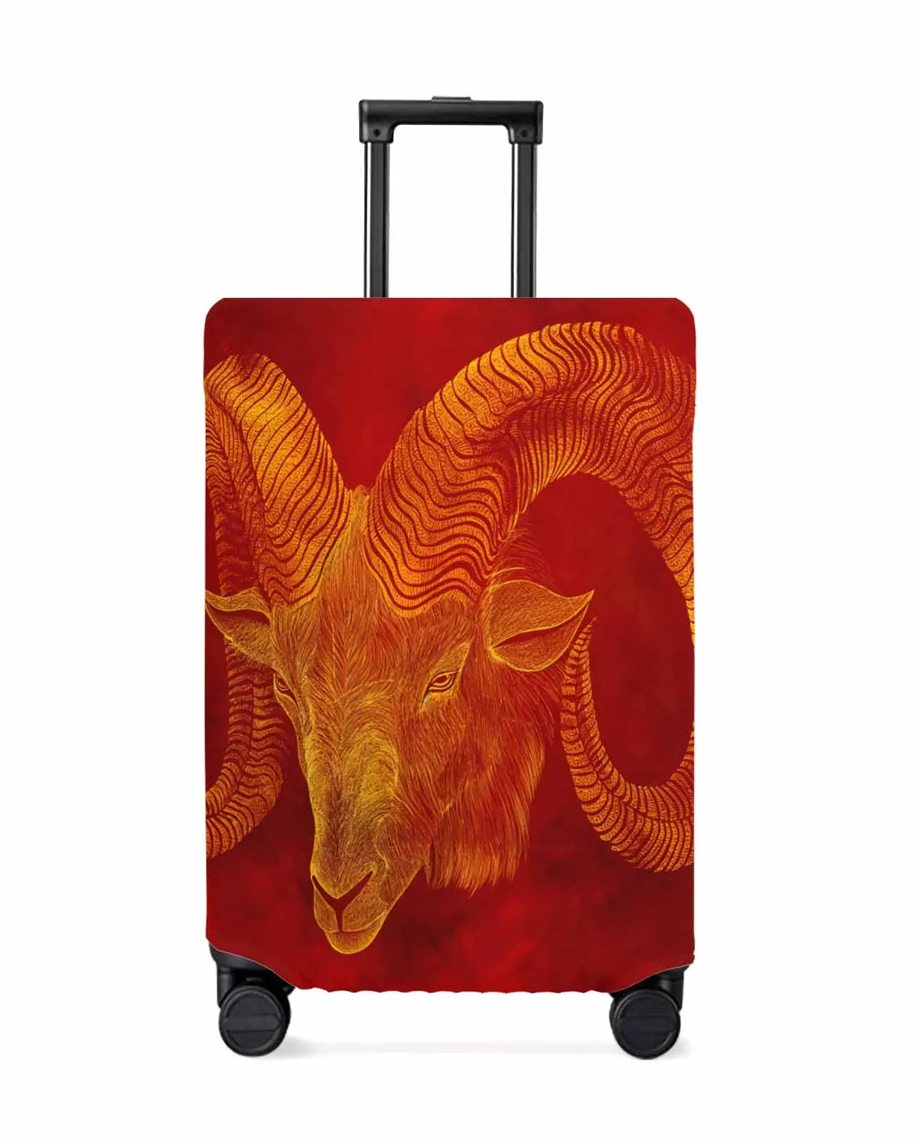 Sheep Head Hand Painted Stretch Suitcase Protector Baggage Dust Case Cover For 18-32 Inch Travel