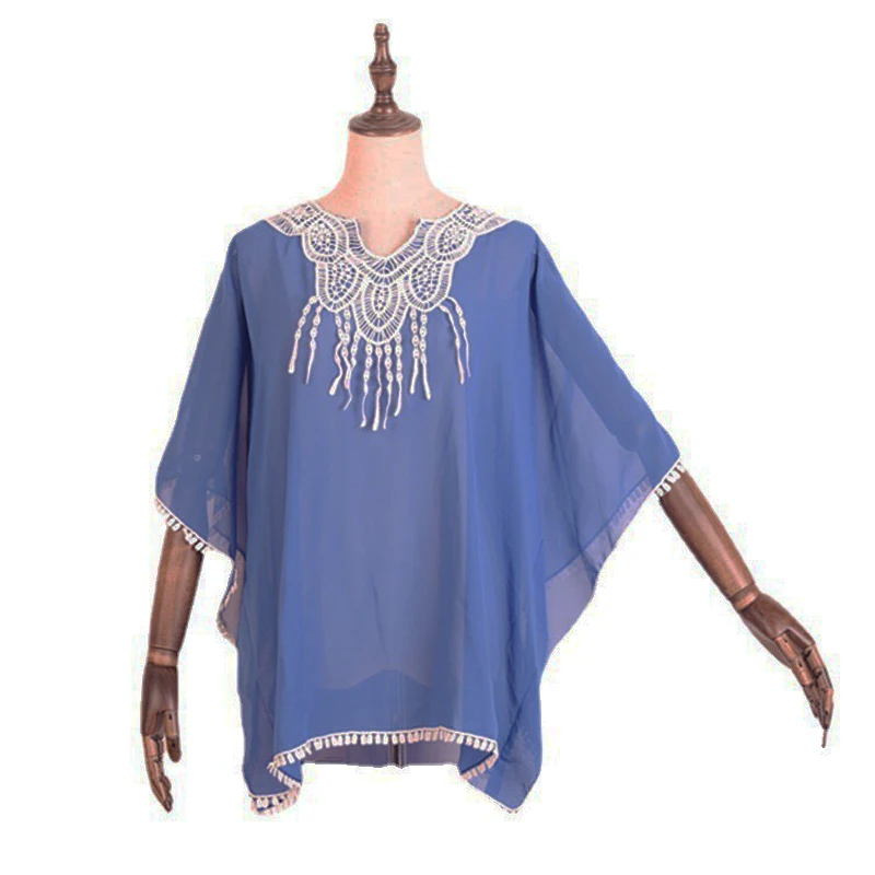 Robe de plage à manches longues, imprimé, cover-up, cardigan, kaftan, tunique, maillot de bain, été