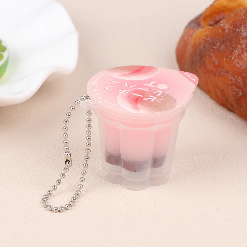 Novelty Pudding Pendant Food Play Reduce Pressure Keychain