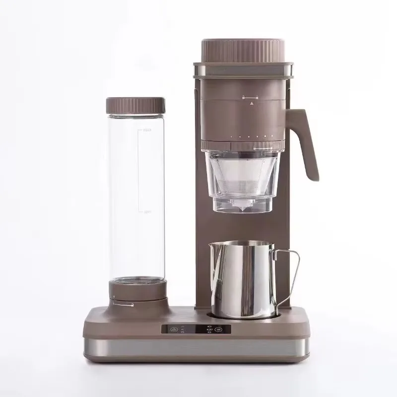 600ml Automatische Filterkaffeemaschine, Kaffeekanne mit Einstellbarer Konzentration, Mahlwerk & Warmhaltefunktion