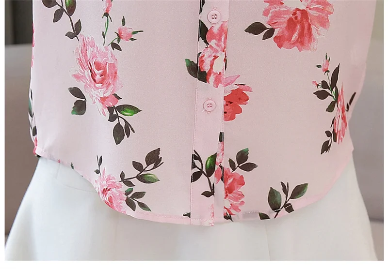 FANIECES-Blusa floral de manga curta estampada para mulheres, tops rosa elegantes, camisa casual de trabalho feminino, camiseta de verão