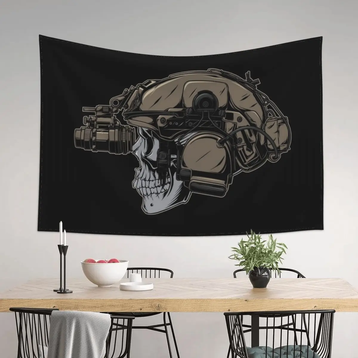 

Dead of Night Night Vision Skull Tapestry Wallpaper Room Ornaments Tapestry