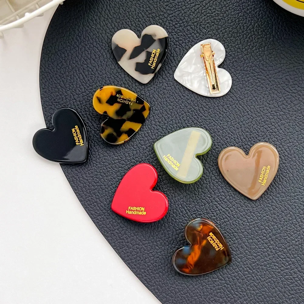 2pc Korean Cute Heart Colorful Hairpin Hair Claw Clips Grips for Girls Women Kids Child Hair Party Accessories Crab Headband
