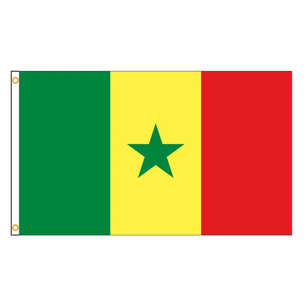 60×90 90x150 120×180CM Senegal Emblem Flag Polyester Printed Banner Tapestry For Decor