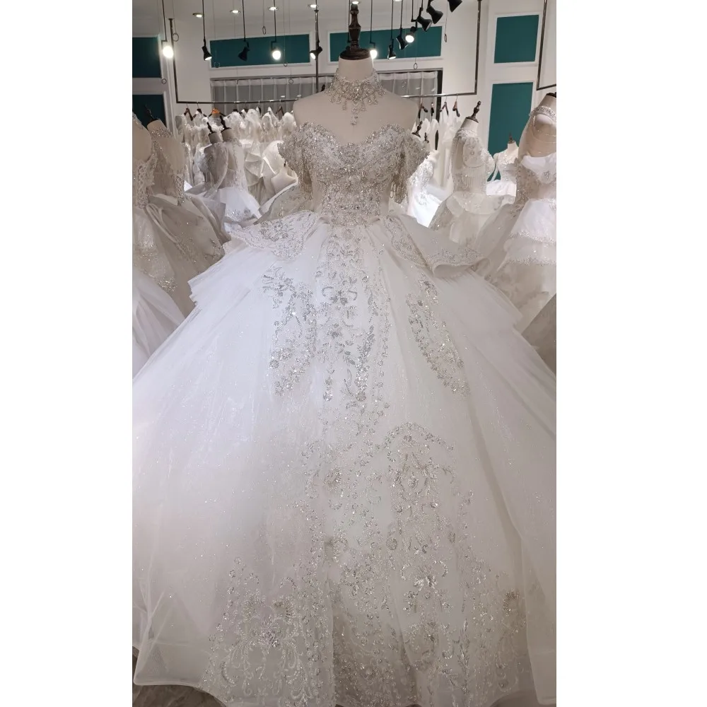 Kisswhite Bridal Green Collection New Design Luxury Wedding Dress glitters Crystals off the shoulder bridal gown