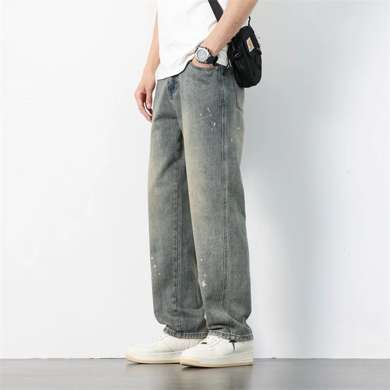 

2024 Spring/Summer Jeans Trendy Loose Straight Casual Versatile Long Pants jeans for men wide leg jeans men clothing