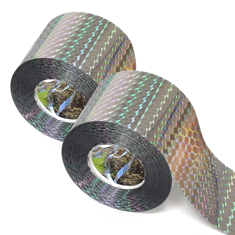AS98-Bird Repellent Tape (200M) Reflective Tape, Outdoor Bird Repellent, Double-Sided Flashing Bird Repellent Tape