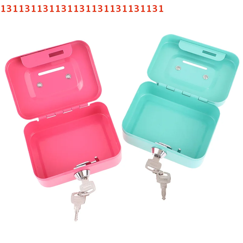 Mini Money Box; Key Lock Cash Vault; Portable Compact Metal Security Box; Tiny Sturdy Lockable Money Holder