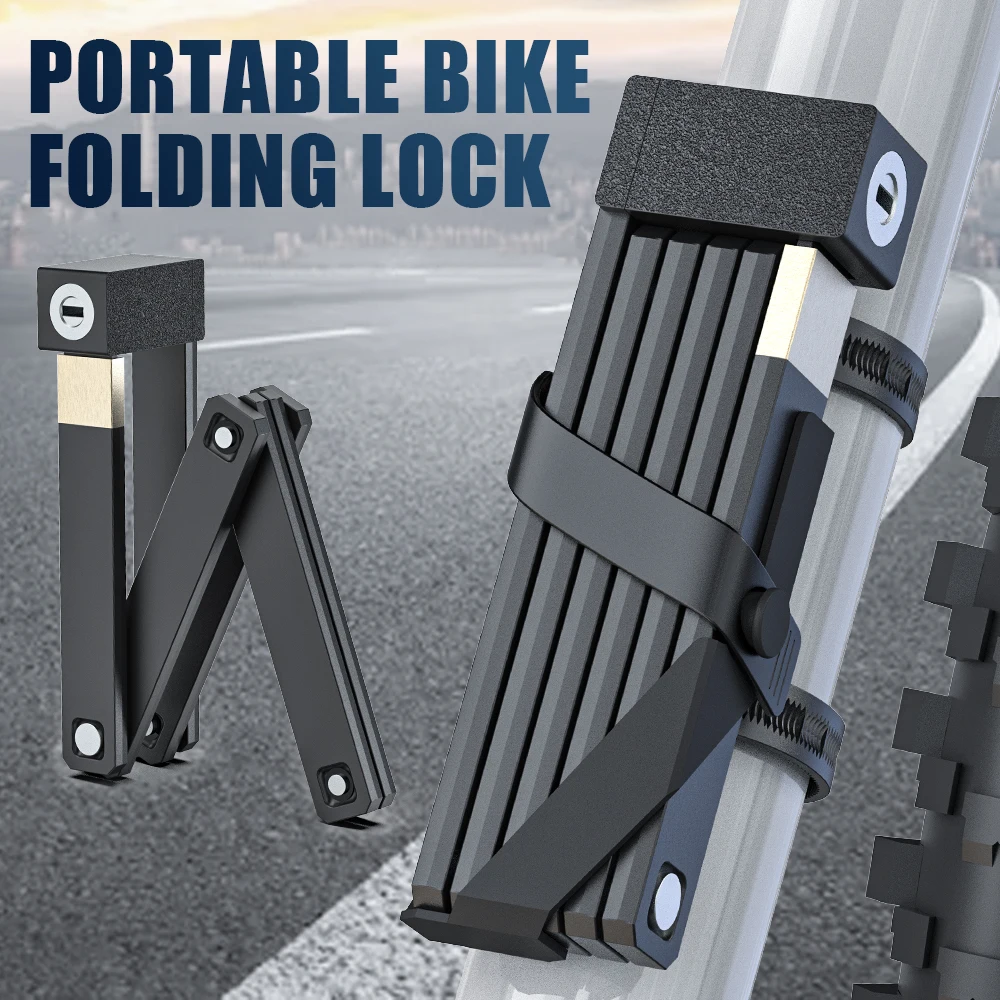 

VICTGOAL Bicycle Folding Lock Anti Theft Portable Mini Padlock Sturdy Durable Security Lock for Electric Bike Road MTB Cycling