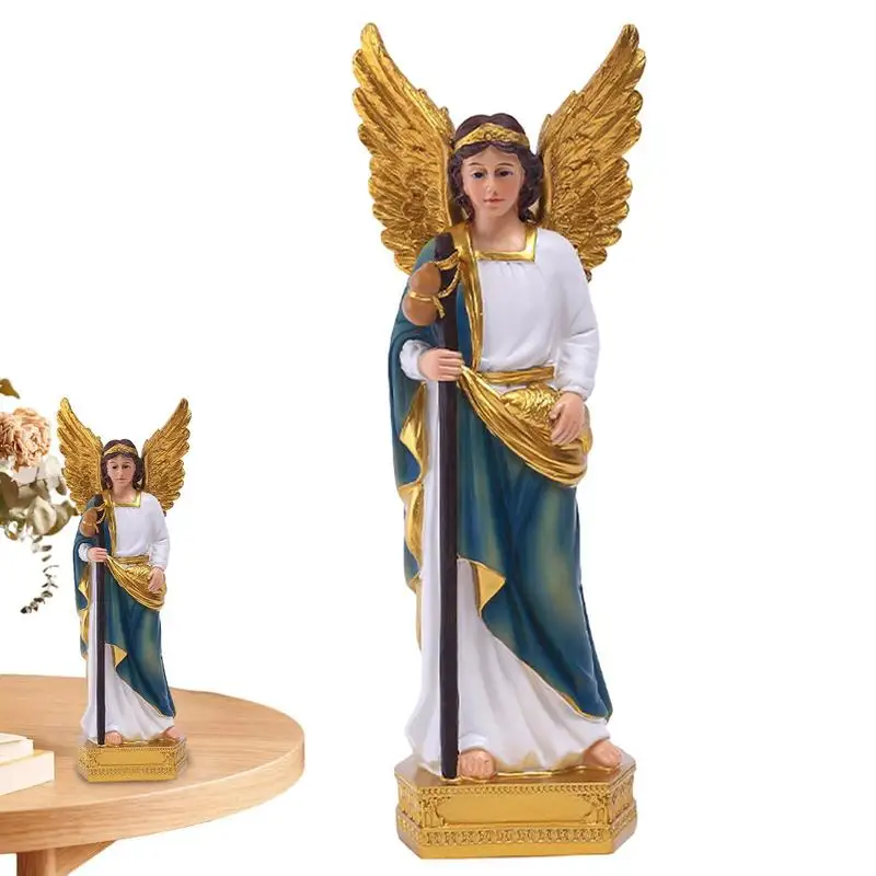 Classical Saint Raphael Saint Gallen Angel Statue Ornaments Christmas Gift Resin Crafts Bookshelves Desks Decor