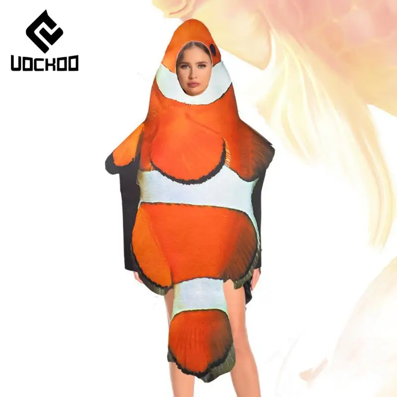 

Adult Orange Fish Costume Stage Performances Bodysuit Carnival Party Cosplay Outfit Funny Novelty Suit Amphiprioninae Clothes