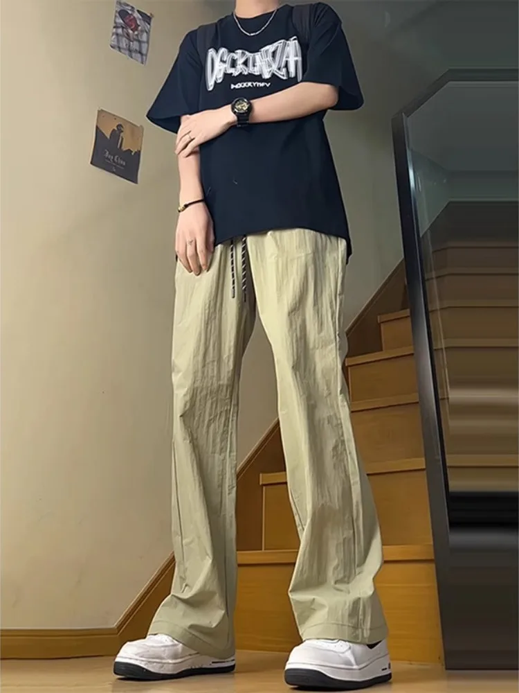 

Легкие быстросохнущие мужские летние брюки американского стиля цвета хаки из водонепроницаемого нейлона с защитой от солнца, прямые, для активного отдыха