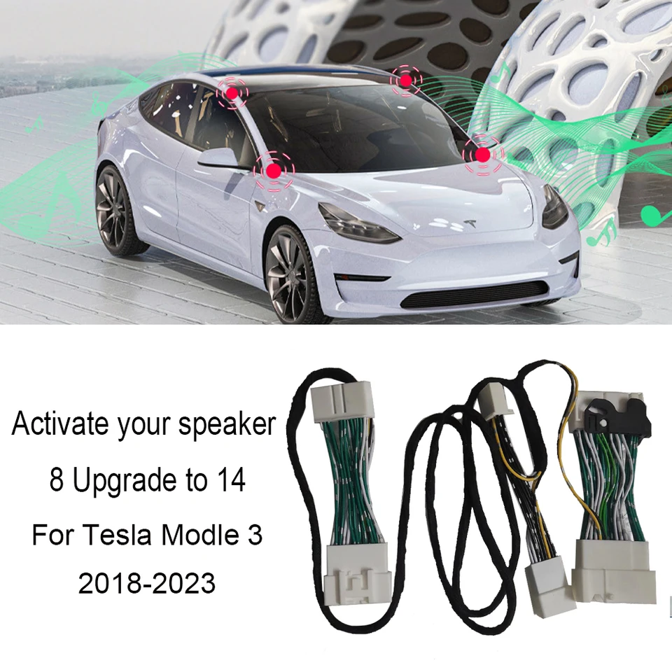 Tesla Audio-Adapterkabel 8-polig Auf 14-polig Mit Kondensator – Für Modell 3/Y 2020–2023 – Aktivierungs-Kabelbaum