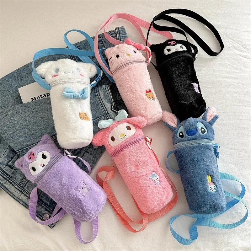 

Sanrio Water Cup Set Stitch Plush Water Bottle Bag Winter Edition Insulated and Anti Scalding Cup Christmas Cute Christmas Gift