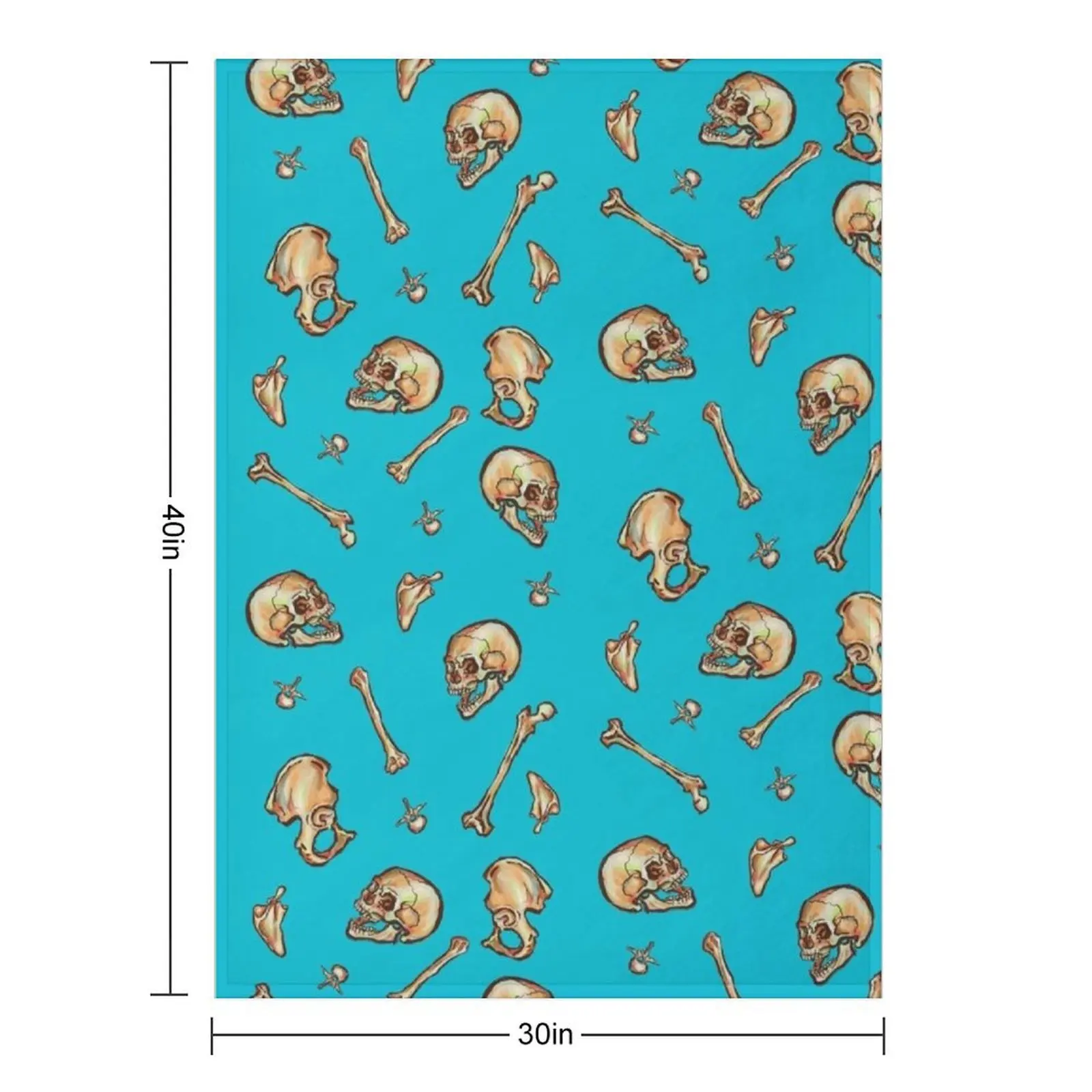 Bones (Teal) Throw Blanket Thin Plaid on the sofa Blankets For Bed Vintage Moving Soft Blankets