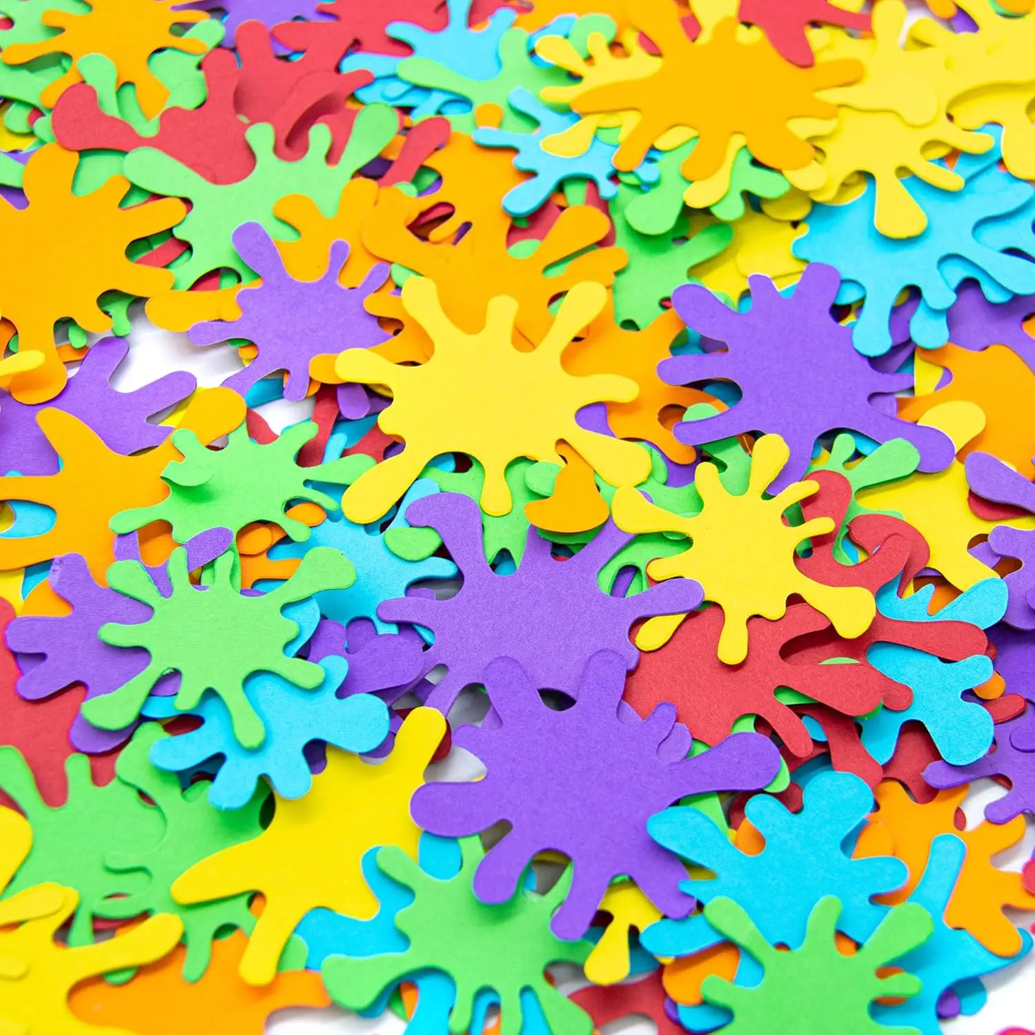 100 Pcs Colorful Paint Splatter Paper Cutouts for Art Painting Theme Birthday Party Decorations Bulletin Board Class Decoration - view 2