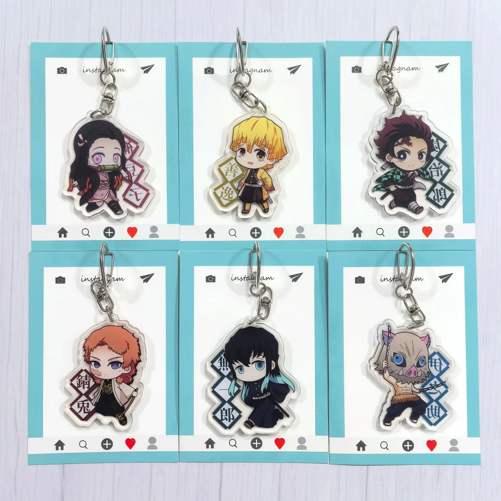 Demon Slayer Acryl-Schlüsselanhänger Kamado Tanjirou Agatsuma Zenitsu Rengoku Kyoujurou Schreibwaren-Anhänger Austauschgeschenke