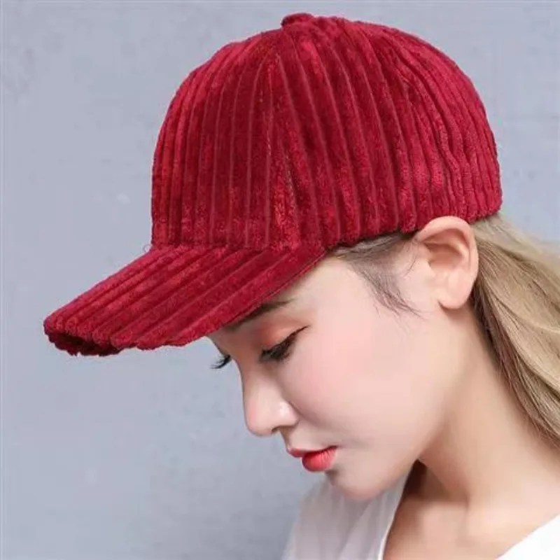 New Corduroy Baseball Cap Women Men Autumn Winter Warm Hat Vintage Unisex Baseball Adjustable Polo Trucker Cap Hat