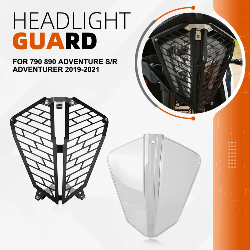 

890Adventure Headlight Guard For 790 890 Adventure S/R AdventureR 2019-2021 Motorcycle Headlamp Grill Head Light Protector Cover