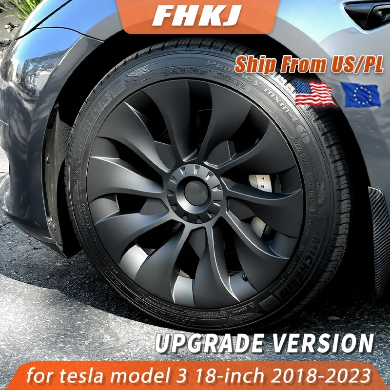 

4PCS 18 Inch Wheel Cover for Tesla Model 3 Performance Replacement Aero Hub Cap Automobile Full Rim Cover Accessories 2018-2023