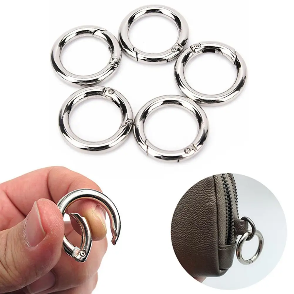 6Pcs Round Carabiner Spring Snap Keychain Hook Clip Carabiner Climbing Buckle Outdoor Hooks Snap Spring Backpack Keychain X4B4