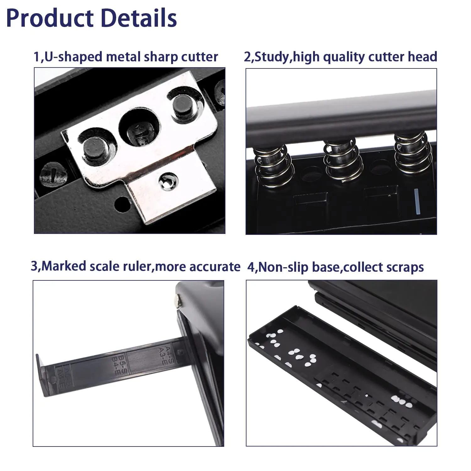 خرامة ورق يومية بـ 6 فتحات قابلة للتعديل مع علامة تحديد المواقع باللون الأسود والوردي لخرامة الورق اليومية مقاس A5 لـ A4 / A5 / A6 / الشخصي / الجيب