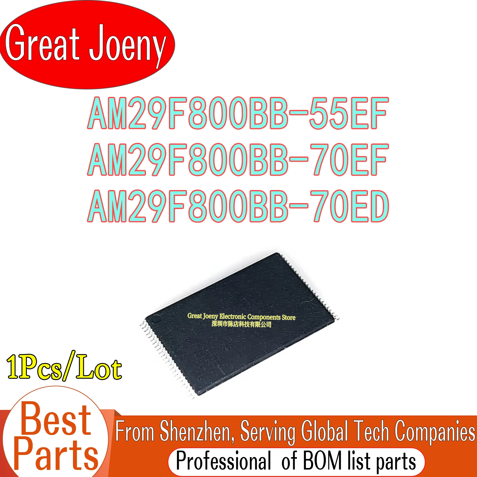 

100% New Original AM29F800BB AM29F800BB-55EF AM29F800BB-70EF AM29F800BB-70ED IC Chipset TSOP-48