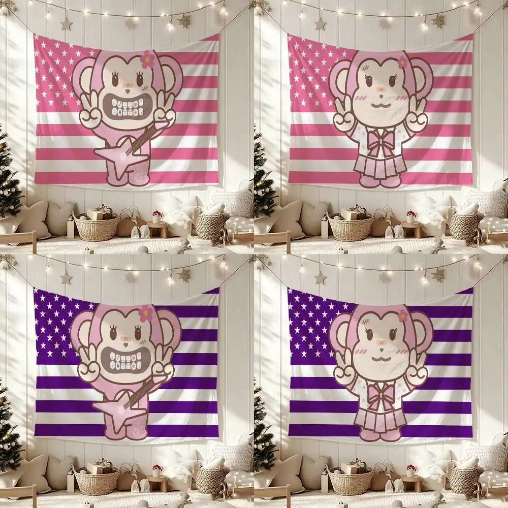 Cute M-Mafavarchive Braces Monkey Flag Outdoor Decorations for Bedrooms Home Decor Items Decoration Banners