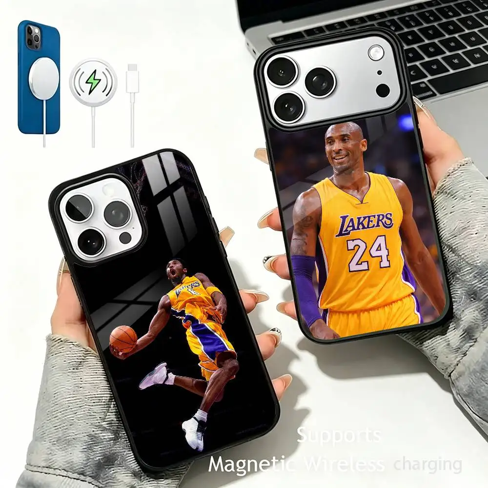 Basketball Star K-Kobe B-Bryant Phone Case For IPhone17 16 15 14 13 12 11  Pro Max Plus Wireless Charger Cover Funda