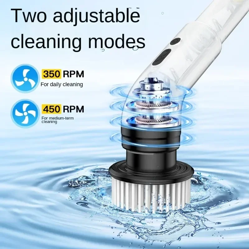 9 in 1 Handheld Electric Cleaning Brush with Telescopic Handle Multifunctional Household Cleaner for Bathroom Floor Kitchen