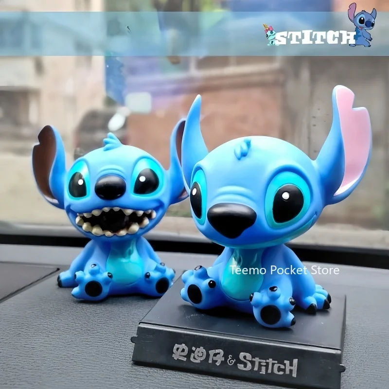 Lilo and Stitch Disney Bobblehead Car Ornaments Cartoon Anime Character Accessories Doll Decoration Wholesale Kawaii Toys