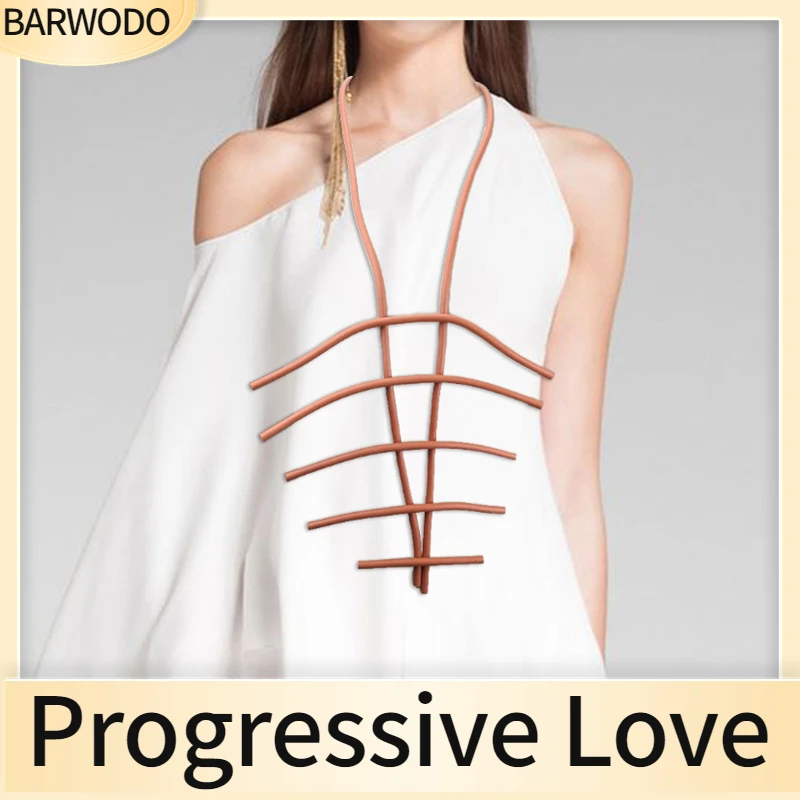 BARWODO New Handmade Rubber Necklace For Women Gothic Party Accessories Korean Fashion Jewelry Pendant Statement Necklaces Gift