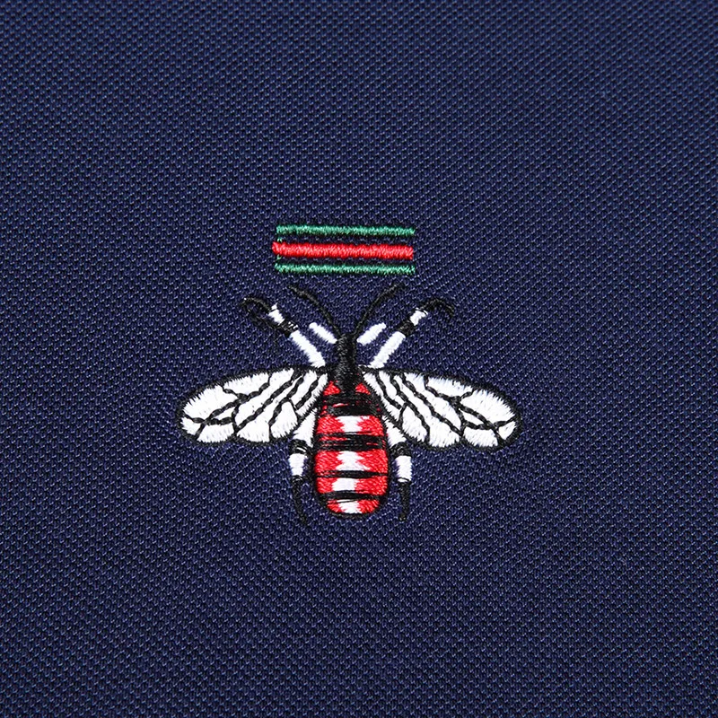 Design Markenqualität Herren Poloshirt mit Kragen und Bienen-Stickerei Kurzärmliges Neues Sommer-T-Shirt Business Klassische Mode Trend Herrenbekleidung – Detail 11