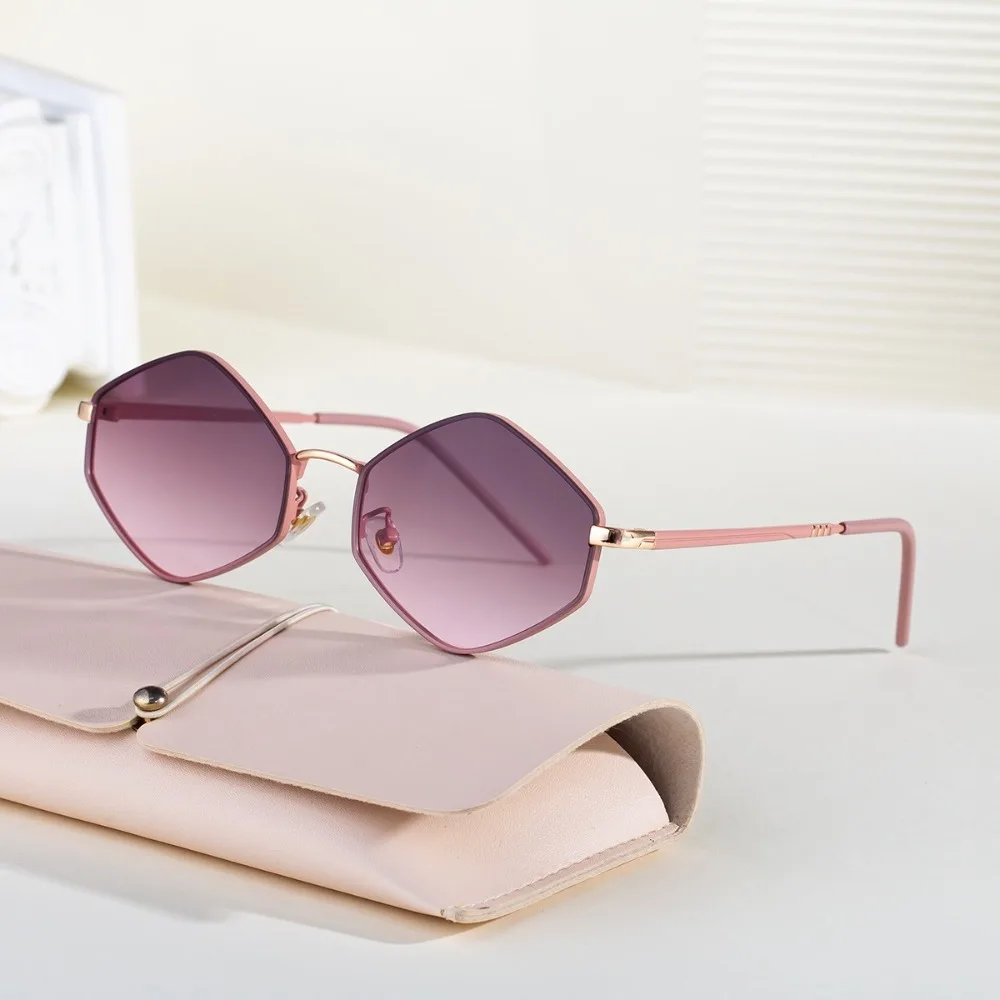 

Personalized Hexagon Polygon Sunglasses Metal Frame Y2K Sun Glasses Shades UV Resistant Cycling Glass Shades Eyewear Unisex