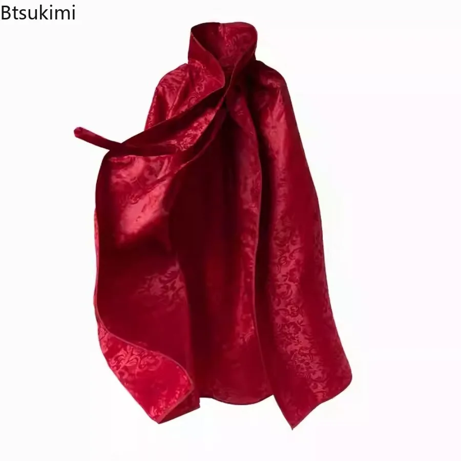 Cape Children's Hooded Performance Costume Dress Up Carnival Party Halloween Red Black White Cloak Women Men Cosplay Costume view 2