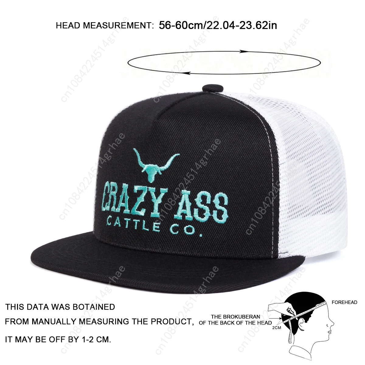 Unisex CRAZY ASS CATTLE CO Embroidery Hip-hop Net Hats Spring Summer Outdoor Adjustable Casual Baseball Caps Sunscreen Hat Cap