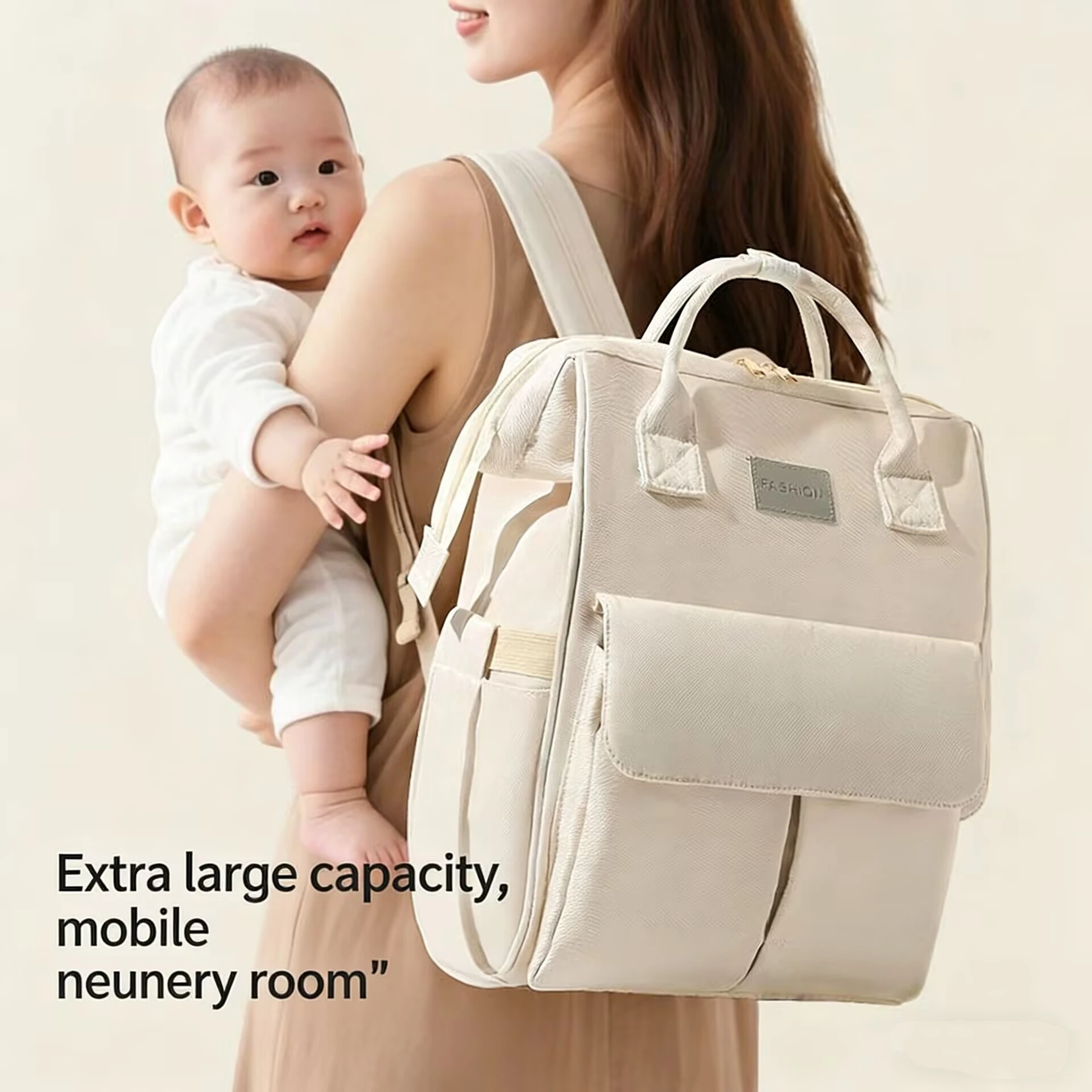 Mommy Bag Lightweight Portable Folding Crib Bed Mommy Outting Bag Large-capacity Travel Maternity Bags Baby Backpack Female