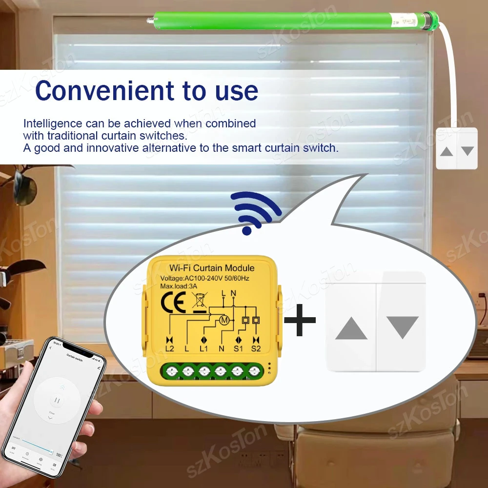 Tuya Zigbee WiFi Curtain Switch Smart Module Roller Shutter Motor Controller Switch Smart Life APP Alexa Google Voice Control
