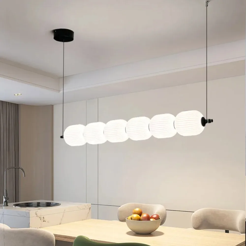 LED Cream Gourd Pendant Light Dining Room Living Room Restaurant Modern Cozy Decoration Long Bar Hanging Lamp