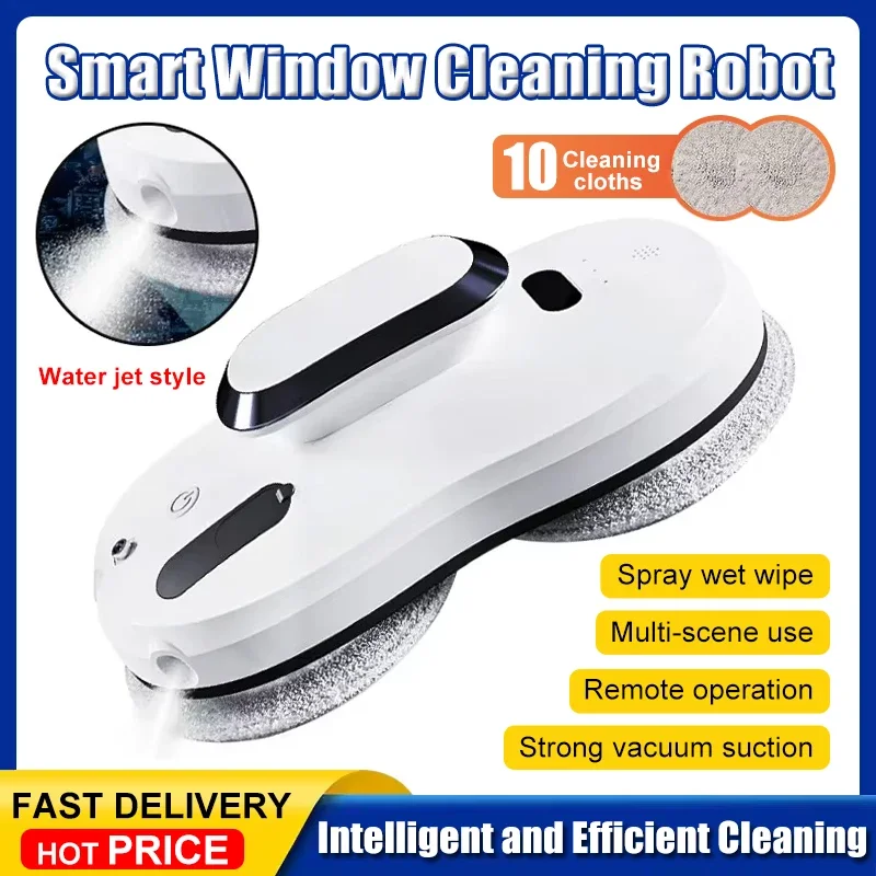 

Upgraded Intelligent Window Cleaning Robot Water Spraying Function Electric Glass Window Cleaner With Remote Control For Home