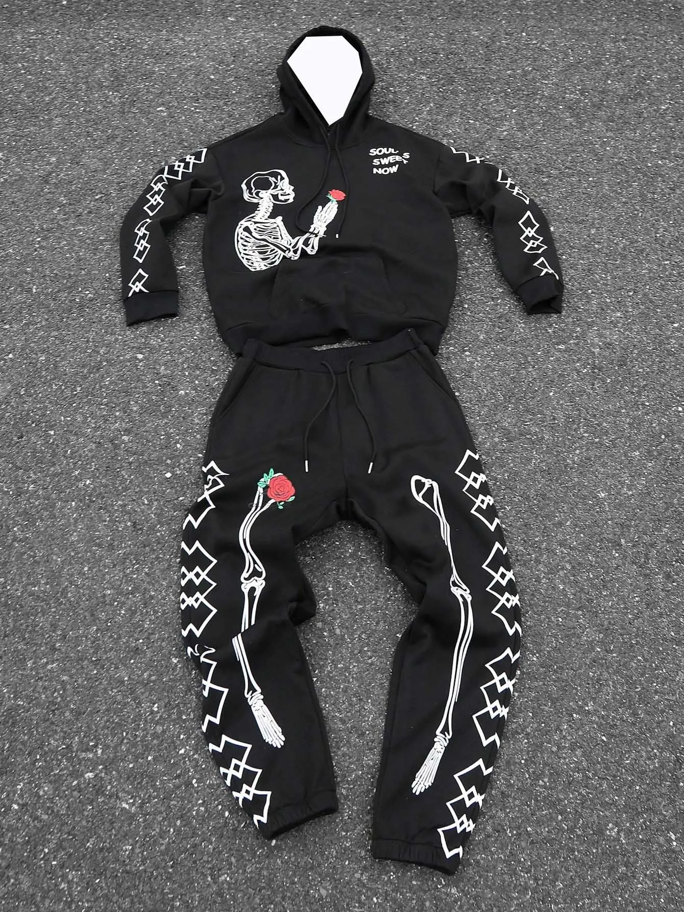 

Осень/зима 2022, новый мужской комплект Y2K, толстовка с капюшоном для взрослых, спортивный комплект большого размера с 3D принтом черепа, модный повседневный комплект из двух предметов, бестселлер