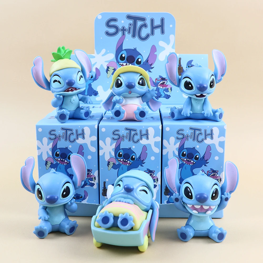 Stitch Figure Blind Box Kawaii Stich Anime Cartoon Car Cake Room Decoration Model Doll Action Figure Kids Toy Girl Birthday Gift