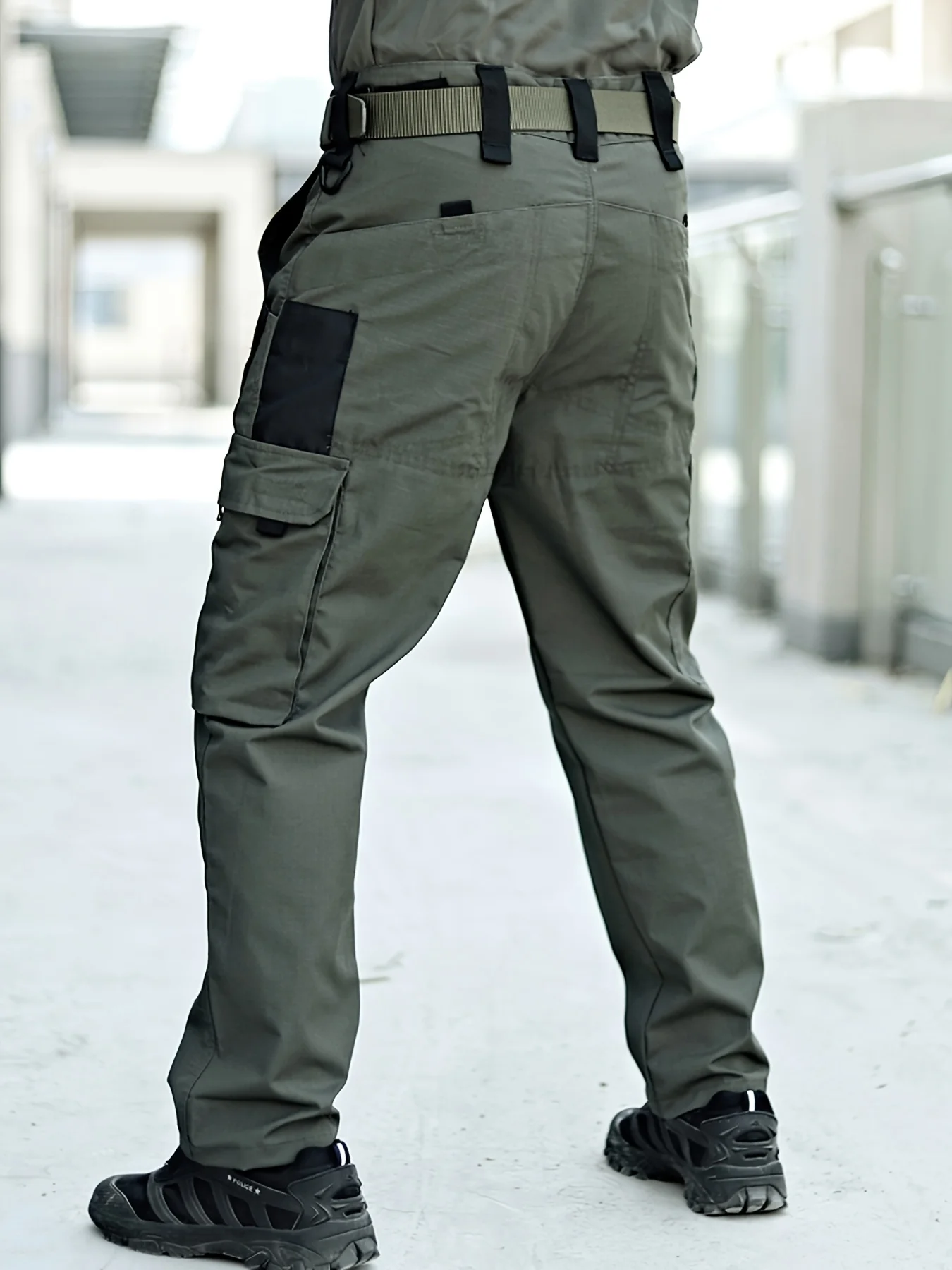 Plus Size Elastic Tactical Cargo Pants for Men Outdoor Hiking Fishing Work Pant Waterproof Men's Multi-pocket Trousers