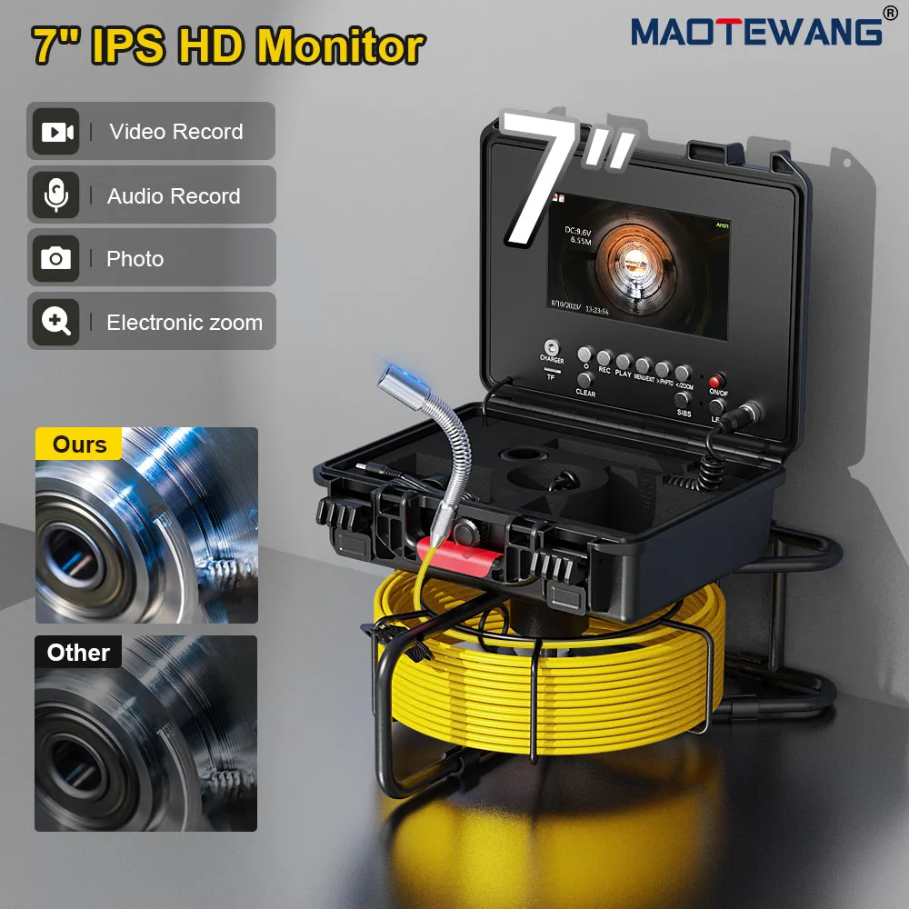 MAOTEWANG-Sewer Inspection Video Endoscope Camera, 7 