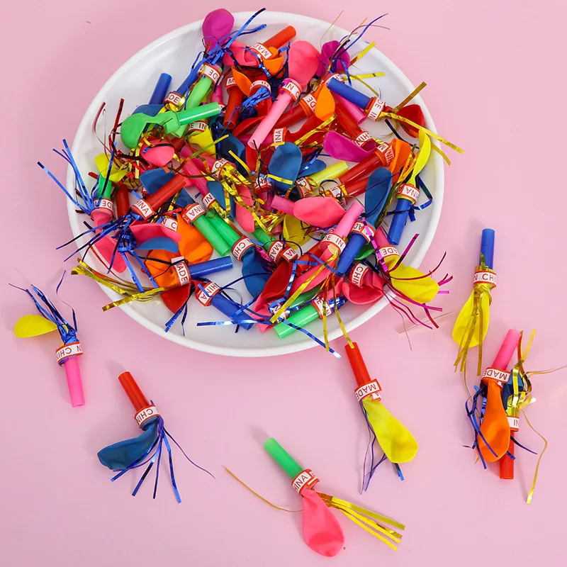 48 Stücke Goldfaden Ballon Pfeife Spielzeug Kinder Geburtstag Partybevorzugung Pinata Füllstoff Ostern Kindertag Karneval Partybevorzugung Dekoration