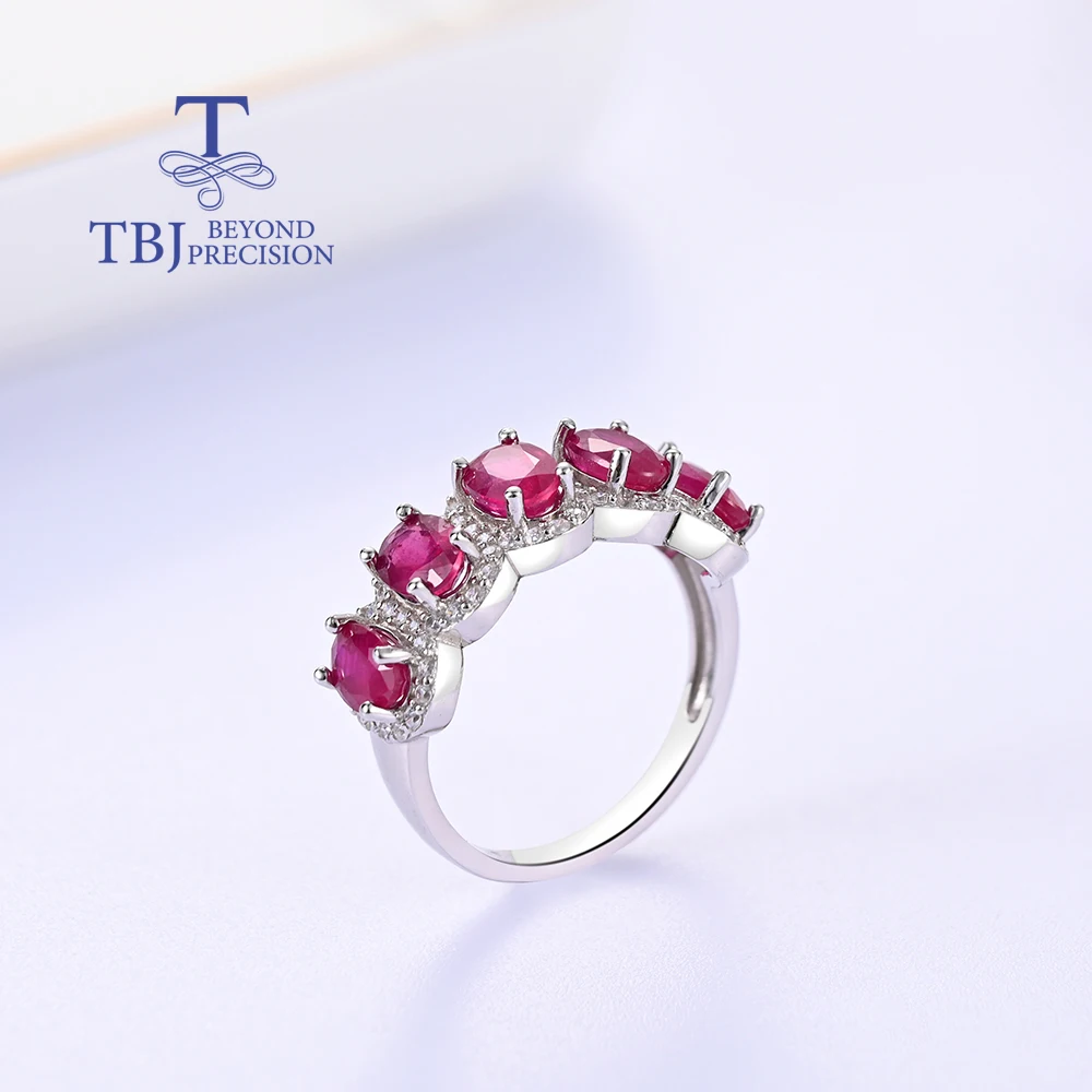 خاتم ياقوت فضي للنساء ، جولي ثمين ، مملوء طبيعيًا ، أحجار كريمة حقيقية نادرة ، هدية ذكرى سنوية وخطبة #5