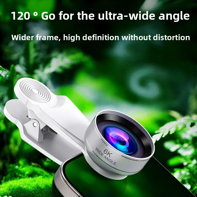 Объектив для мобильного телефона 5K6K9K18K широкоугольный макрообъектив «два в одном» без искажений 4K для камеры прямой трансляции