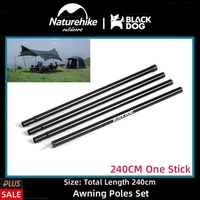 Naturehike-BLACKDOG Outdoor 4 Section Iron Tube Telescopic Canopy Pole Ultra Light Camping Tent Awning Extension Pole Accessory